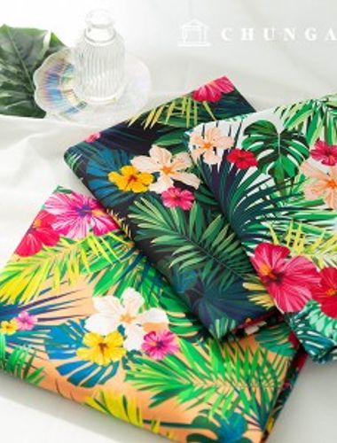 Cotton Oxford Fabric Wide Width Floral Pattern Fabric Flower Tropical 3 types