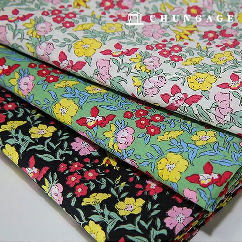 Cotton fabric cotton40 count Wide Width floral fabric flower fabric spring flower 3 types