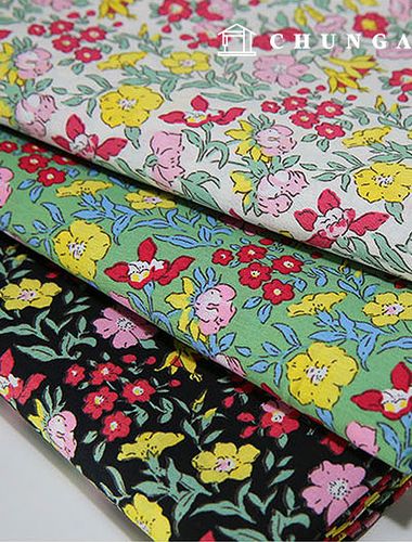 Cotton fabric cotton40 count Wide Width floral fabric flower fabric spring flower 3 types