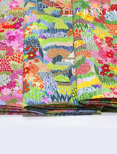 Cotton fabric DTP cotton40 count Wide Width floral fabric flower fabric power diary 3 types