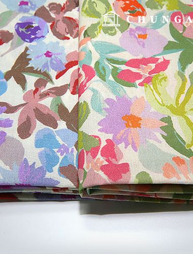 Cotton fabric DTP cotton40 count Wide Width floral fabric flower fabric pink flower 2 types