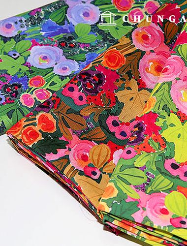 Cotton fabric DTP cotton40 count Wide Width floral fabric flower fabric water watercolor flower 3 types
