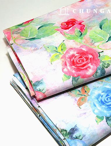 Cotton fabric DTP cotton40 count Wide Width floral patterned fabric flower fabric classic roses 2 types