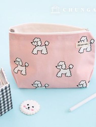 cotton Oxford Fabric Animal Fabric DTP Wide Width White Poodle OX-517