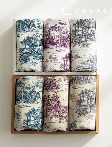 Linen Fabric Cotton Linen Fabric Vintage Wide Width Fabric Twaldjui Famous Painting 6 Types