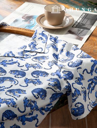 DTPfabric cotton fabric 20 count animal fabric sleepy tiger 377