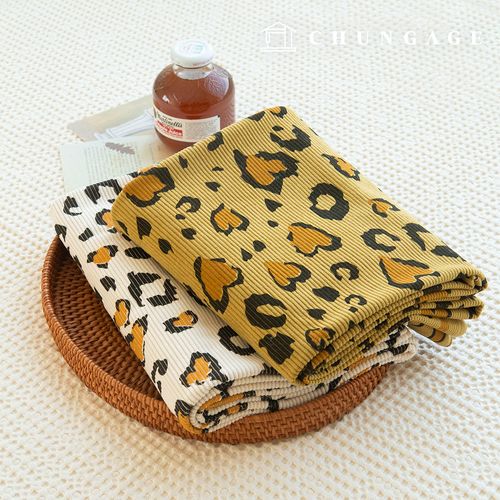 Cordduroy fabric Span 8W corduroy fabric leopard print Wide Width Winter fabric Heart leopard 2 types