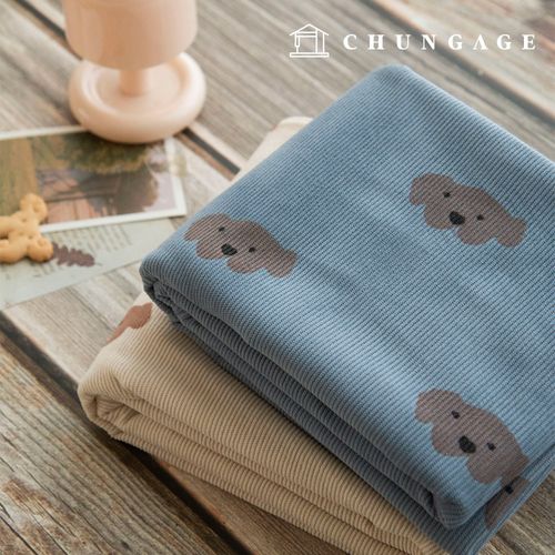 Cordduroy fabric Span 16W Corduroy fabric Dog Patterns Wide Width Winter Fabric Pug Puppy 2 types