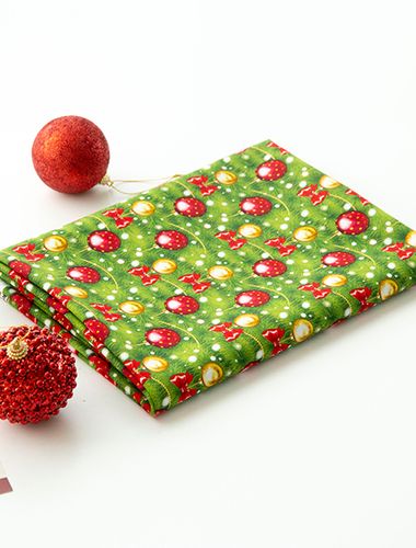 Cotton fabric Christmas fabric 20 count Fabric Ribbon Tree Ball