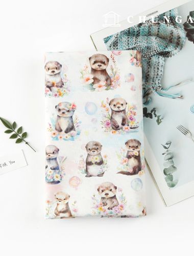 Eco-friendly antibacterial and anti-inflammatory fabric E-DTP cotton 20 count little otter