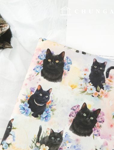 Eco-friendly antibacterial and anti-inflammatory fabric E-DTP cotton 20 count black kitty
