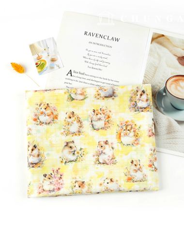 Eco-friendly antibacterial and anti-inflammatory fabric E-DTP cotton 20 count Flower hamster