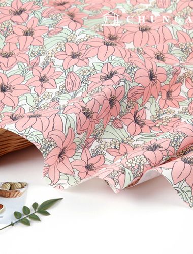 Eco-friendly antibacterial and anti-inflammatory fabric E-DTP cotton 20 count lily pink