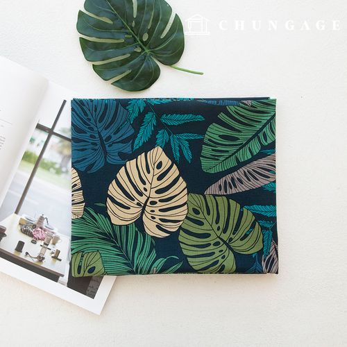 cotton oxford fabric leaf Fabric tropical darkening monstera