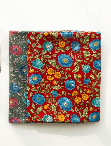 Oxford fabric cotton 20 count flower pattern Flower Fabric oriental floral 2 types