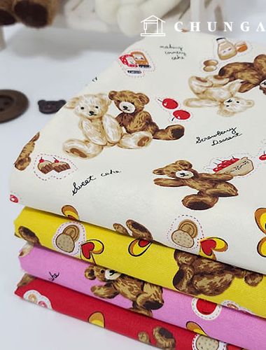 cotton oxford fabric 20 count teddy bear fabric cherry bear 4 types
