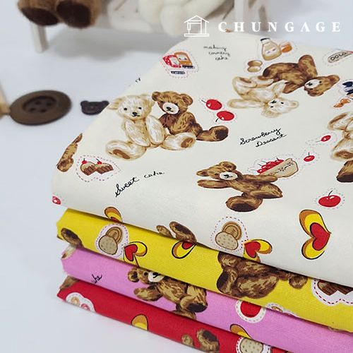 cotton oxford fabric 20 count teddy bear fabric cherry bear 4 types