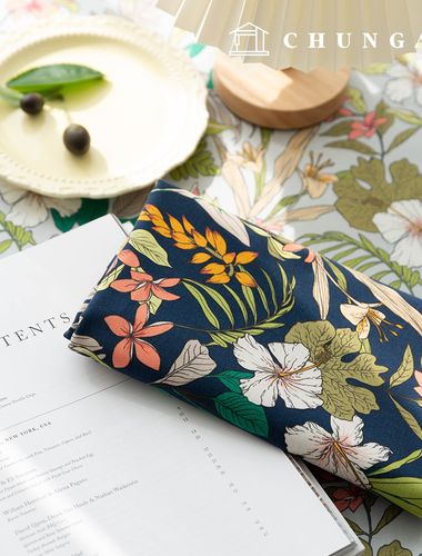 Cotton Oxford Fabric Flower Pattern Flower Fabric Forest Hibiscus 2 types