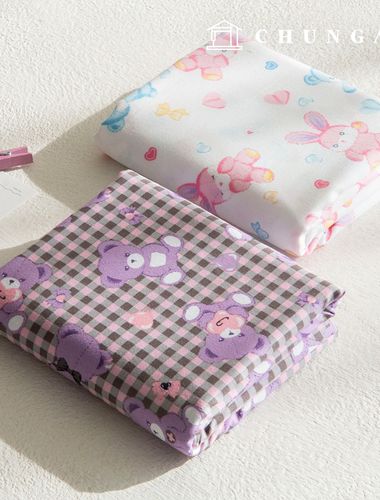 Cotton 20 count teddy bear rabbit Fabric stuffed doll 2 types
