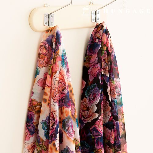 Chiffon Fabric DTP Floral Wide Width Chiffon Poly Fabric 19 Urban Rose 2 Types