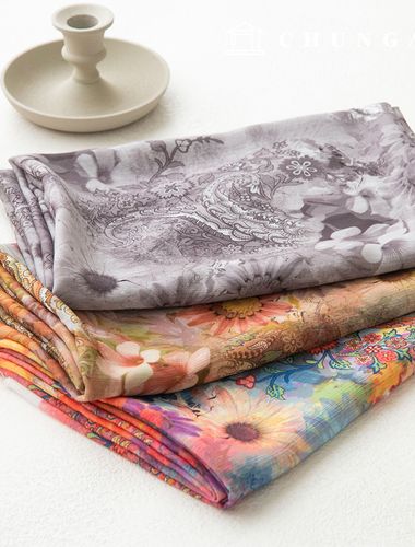 Chiffon Fabric DTP Floral Paisley Wide Width Chiffon Poly Fabric 21 Remnants 3 Types