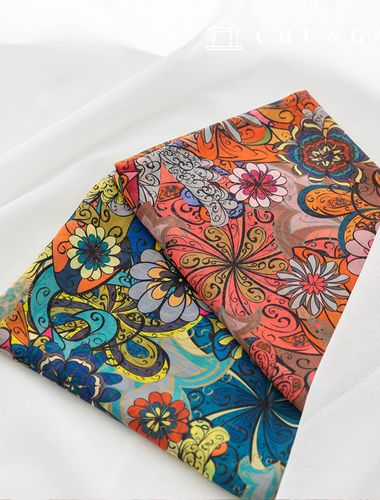 Chiffon Fabric DTP Floral Paisley Wide Width Chiffon Poly Fabric 22 Sinensis 2 Types