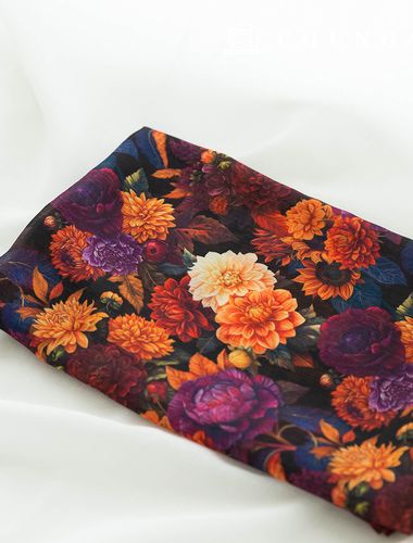 Chiffon Fabric DTP Floral Wide Width Chiffon Poly Fabric 23 Tanya