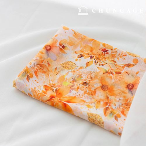 Chiffon Fabric DTP Floral Wide Width Chiffon Poly Fabric 28 Narcissus