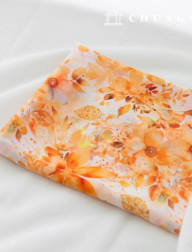 Chiffon Fabric DTP Floral Wide Width Chiffon Poly Fabric 28 Narcissus