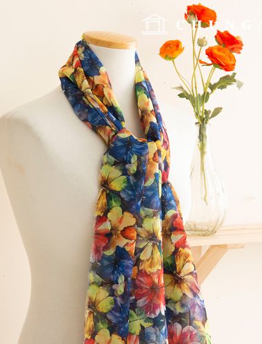 Chiffon Fabric DTP Floral Wide Width Chiffon Poly Fabric 29 Daphnis