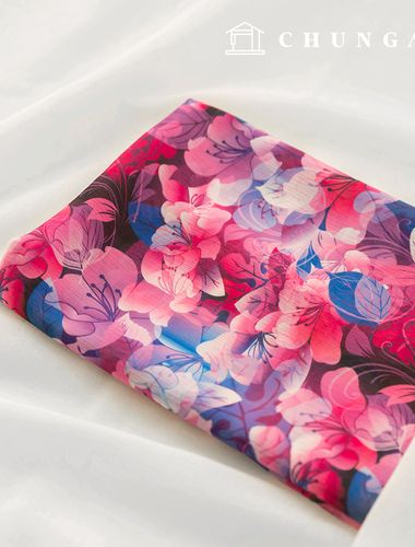 Chiffon Fabric DTP Floral Wide Width Chiffon Poly Fabric 30 Aura