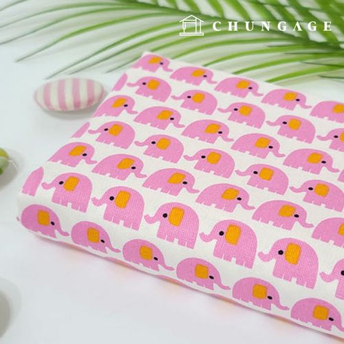 cotton oxford fabric animal pattern Fabric baby elephant Pink