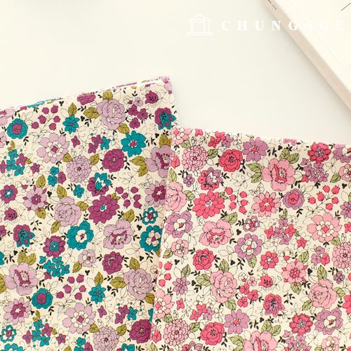 Cotton fabric 30 count high density flower pattern Flower Fabric Lolly Rose 2 types