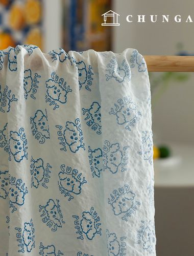 Rayon Fabric DTP Cotton Fabric Cotton Rayon Animal Puppy Fabric Curly Puppy