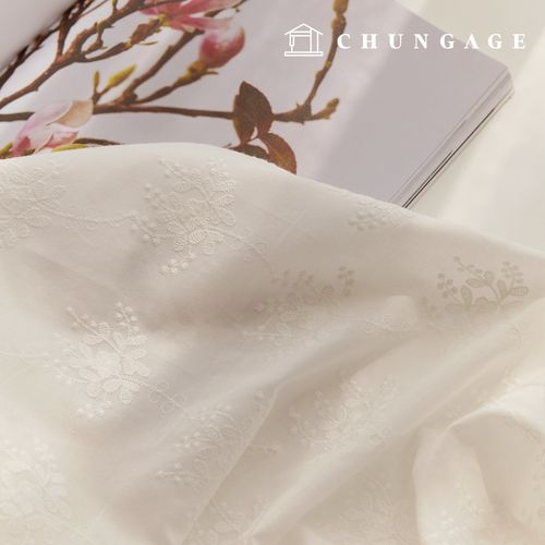 Lace Fabric Cotton Flower Lace Fabric Embroidery Fabric Deer White