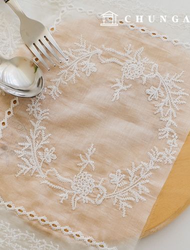 Lace Fabric Cotton Flower Lace Fabric Punching Embroidery Fabric Evergold