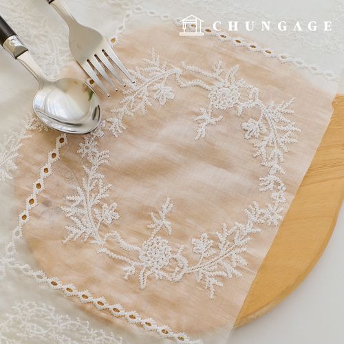 Lace Fabric Cotton Flower Lace Fabric Punching Embroidery Fabric Evergold