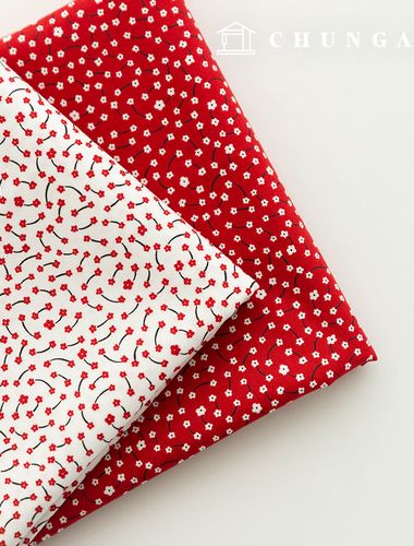 Cotton fabric 30 count high density flower pattern Flower Fabric Cherry Camellia 2 types