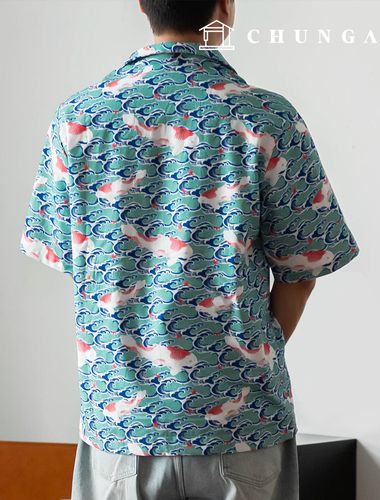 DTPfabric cotton fabric 20 count carp fabric koi 407