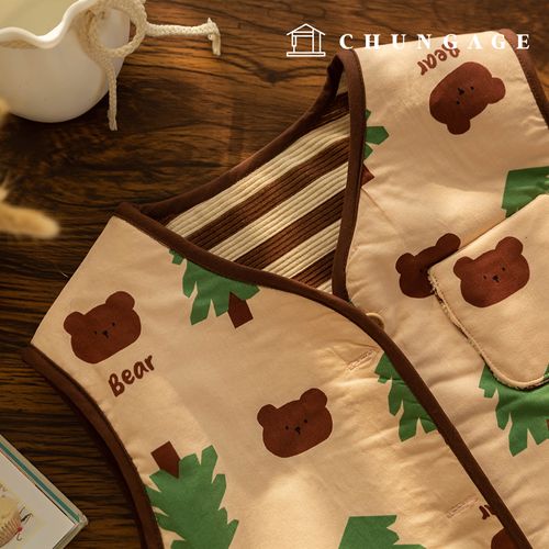 Cotton Teddy Bear Fabric 20 count Wood Bear 419