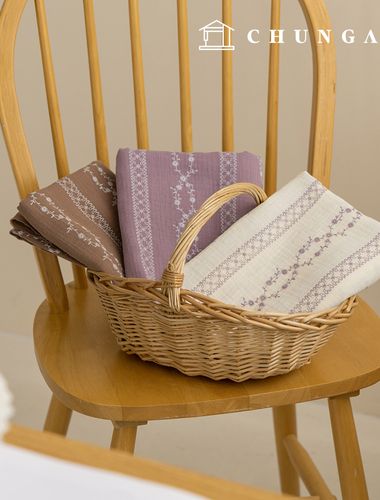 Yoru Double Gauze Cotton Non-fluorescent Bio-washed Fabric Vintage Bloom 3 Types