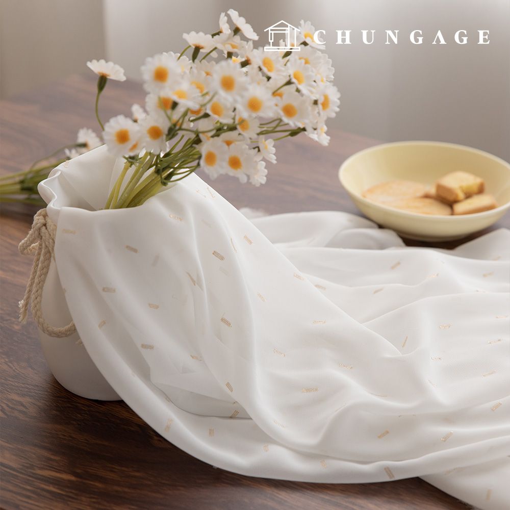 Chiffon fabric, gold thread, Chiffon uragiri, see-through look, wide width fabric, Kenny