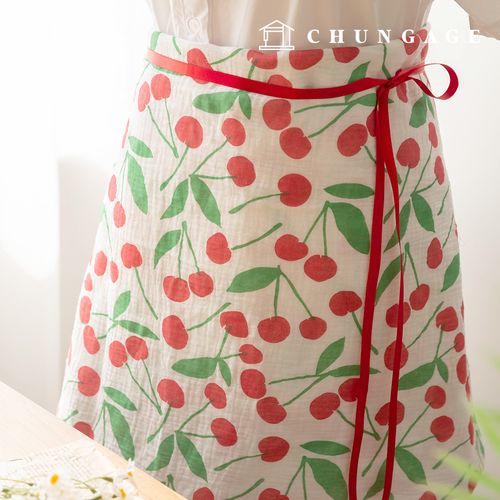 Yoru Double Gauze Cotton Non-fluorescent Bio-washed Fabric Cherry Bloom Red