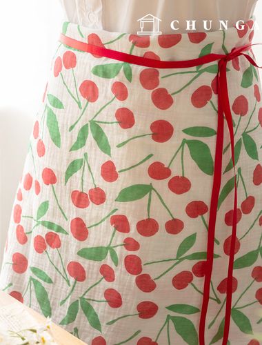 Yoru Double Gauze Cotton Non-fluorescent Bio-washed Fabric Cherry Bloom Red