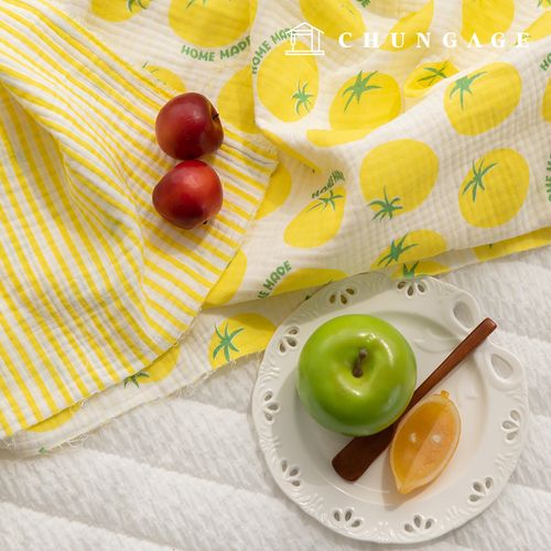 Yoru Quadruple Gauze Cotton Non-fluorescent Bio-washed Fabric Homemade Tomato Yellow QG-002