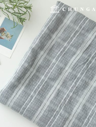 Cotton Polyester Blend Stripe Double Cotton Fabric Wide Width Soft