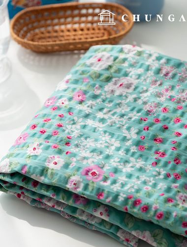 Ripple Jjijimi Floral Pattern Flower Wide Width Rio