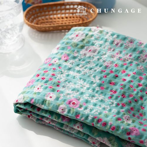 Ripple Jjijimi Floral Pattern Flower Wide Width Rio