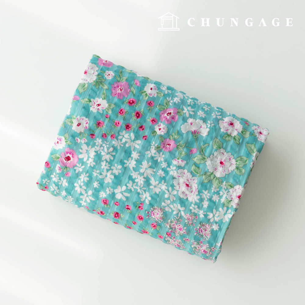 Ripple Jjijimi Floral Pattern Flower Wide Width Rio