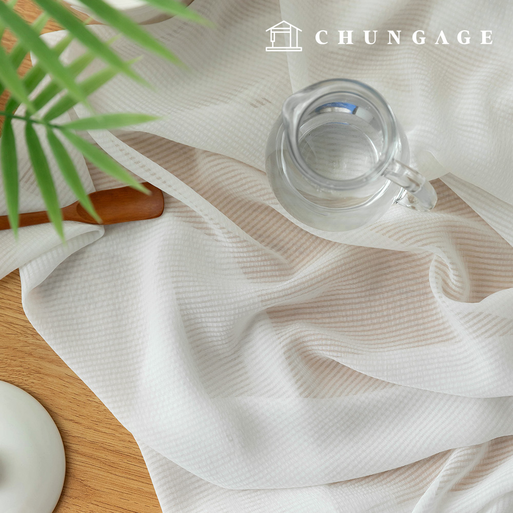 Chiffon Stripe High-Multi Polyester Wide Width Voile